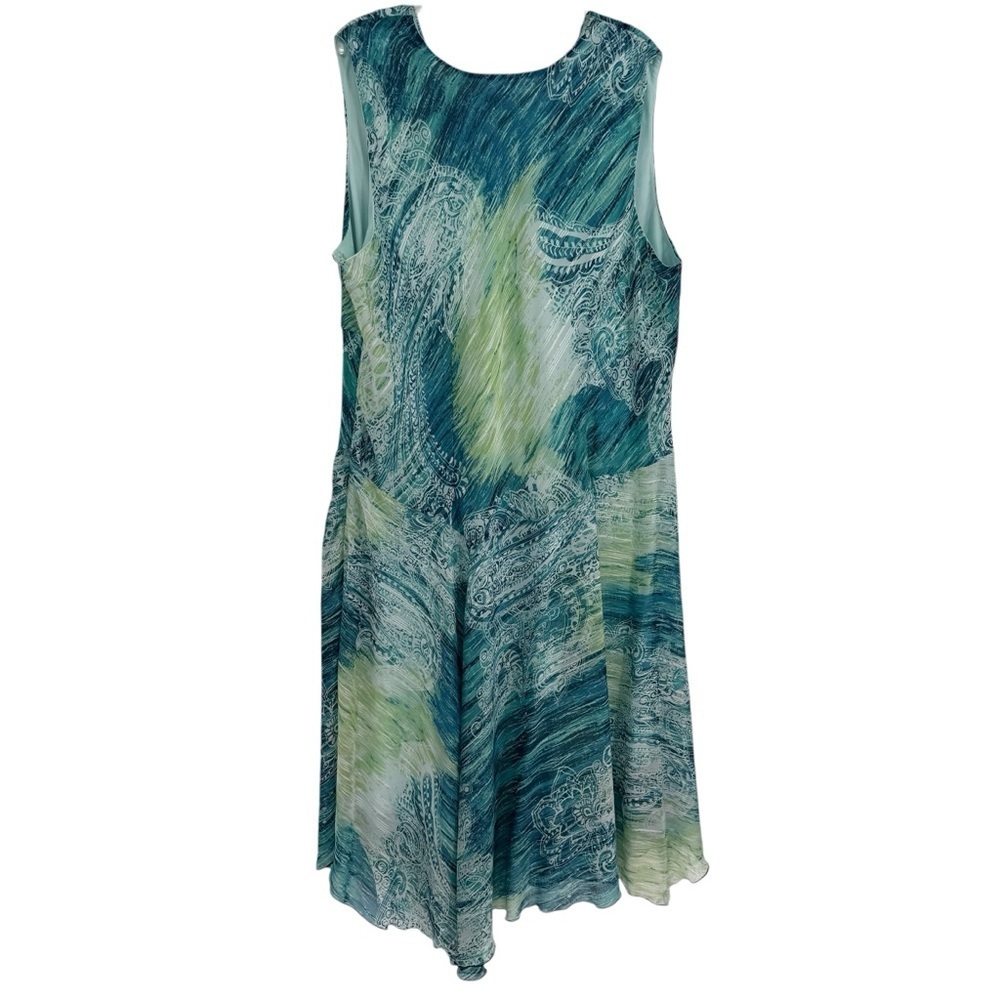 Maggie Barnes size 28W Sleeveless Maxi Dress Lined Metallic Gauzy Women Surplice - Picture 2 of 9